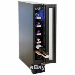New Amica 15cm Awc150ss Wine Cooler 6 Bottle Capacity Led Lights Stainless Steel