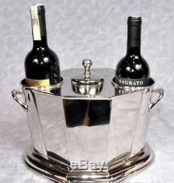 Nickel Plate Wine Cooler Bucket Ice Bucket Holds 2 Bottles