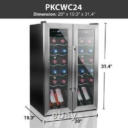 NutriChef PKCWC24 24 Bottle Wine Cooler Refrigerator with Air Tight Seal