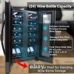 NutriChef PKCWC240 24 Bottle Wine Cooler Refrigerator withDigital Control