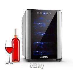 Refurb. Klarstein 12 Bottle Wine Cooler Fridge Beverage Storage 33l Glass Door