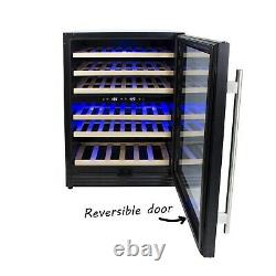 Refurbished electriQ EQWINE60BLFDZ Freestanding 51 Bottle Dual Zone Wine Cooler