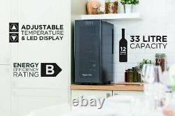 Russell Hobbs RH12WC3 Countertop 12 Bottle 33L Wine & Drinks Cooler, LED Display