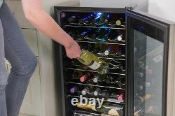 Russell Hobbs RH34WC1 93L 34 Bottle Freestanding Black Glass Door Wine Cooler