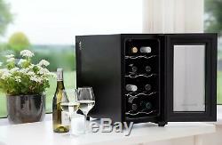 Russell Hobbs RH8WC2 8 Bottle Digital Wine Drinks Cooler Black Glass- Brand New