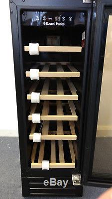 Russell Hobbs RHBI18WC1 Built-in 18 Bottle Wine Cooler, Black Glass