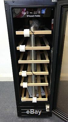 Russell Hobbs RHBI18WC1 Built-in 18 Bottle Wine Cooler, Black Glass (VG)