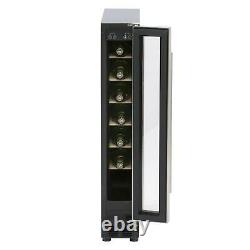 SIA WC15SS 150mm / 15cm Stainless Steel Under Counter LED 7 Bottle Wine Cooler