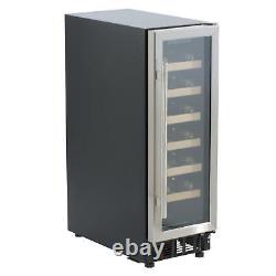 SIA WC30SS 300mm / 30cm Stainless Steel Under Counter LED 19 Bottle Wine Cooler