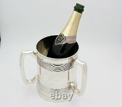 SILVER 3-handled TYG WINE COOLER, Sheffield 1899 CHAMPAGNE BOTTLE STAND
