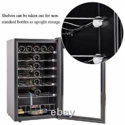 SMAD 35 Bottle Wine Cooler LED Stainless Steel Glass Door Drinks Beverage Fridge