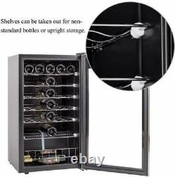 SMAD 35 Bottle Wine Cooler LED Touch Screen S/Steel Glass Door Drinks Fridge