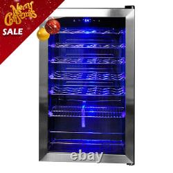 SMAD 95L 33 Bottles Undercounter Wine Fridge Beverage Cooler Stainless Steel