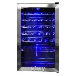 SMAD 95L 33 Bottles Undercounter Wine Fridge Beverage Cooler Stainless Steel