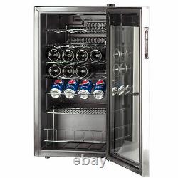 SMAD 95L 33 Bottles Wine Cooler Undercounter Drinks Beverage Fridge Glass Door