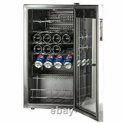 SMAD 95L Beer Wine Cooler Drinks Fridge Led Compressor Cooling Chiller Home Bar