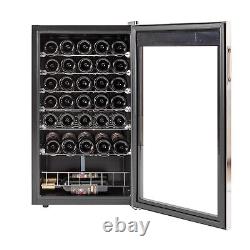 SMAD 95L Beer Wine Cooler Mini Fridge Compressor Cooling Glass Door 33 Bottles