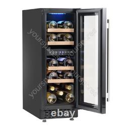 Sealey Baridi 17 Bottle Dual Zone Slim 30cm Wine Cooler, Touch Screen, Black