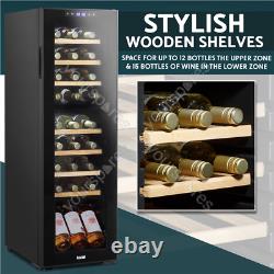 Sealey Baridi 27 Bottle Dual Zone Wine Cooler, Fridge with Digital Touch Screen