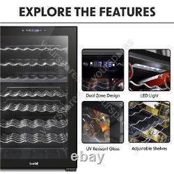 Sealey Baridi 52 Bottle Dual Zone Wine Cooler, Fridge, Touch Screen Controls, LE