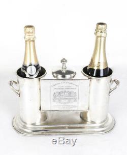 Silver Plated 2 Bottle Wine Cooler Ice Bucket