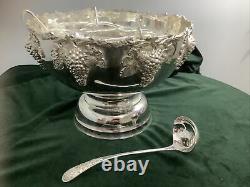 Silver plate Champagne Wine Cooler 5 Bottles Or Punch Bowl with ladel Ornate BS