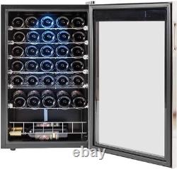 Smad 33 Bottles Wine Fridge Cooler Glass Door Stainless Steel 95L Under-Counter