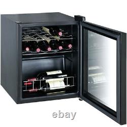 Smad Table Top Wine Cooler Mini Fridge 16 Bottles Glass Door 46 L Drinks Chiller