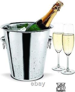 Stainless Steel Champagne/Wine Ice Bucket Bottle Cooler 21 cm Pack of 16