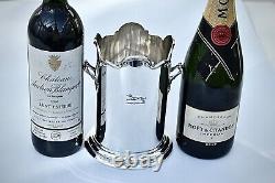 Superb Solid Silver Champagne, Wine Bottle Stand /Cooler By Daniel & Arter, 1912