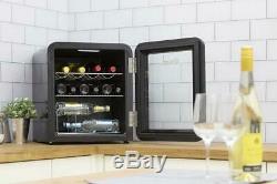 Swan Black Counter Top Chiller Fridge Beer Cans Bottles Wine Cooler SR16210BN