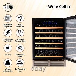 TRUVOY 34 52 Bottles Wine Cooler Cellar Refrigerator Built-In Wine Cabinet Re