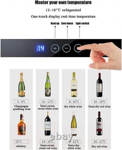 Table-Top Wine Fridge, 12 Bottle Compressor Cooler Refrigerator, LED