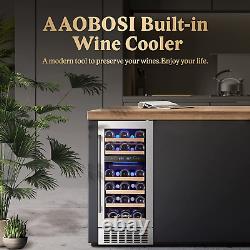 Upgraded? Aaobosi 15 Inch Wine Cooler, 28 Bottle Dual Zone Wine Refrigerator wit