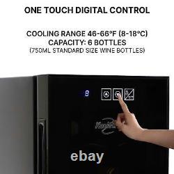 Urban Series Deluxe 6 Bottle Wine Cooler Thermoelectric Refrigerator with Digita