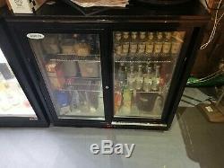 Used Commercial Double 2 Door Bar Bottle Display Cooler Fridge Chiller Beer Wine
