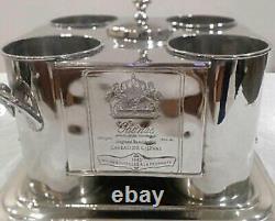 Victorian Style Nickel/Silver Plated 4 Bottle Wine Cooler (Used/ no-returns)