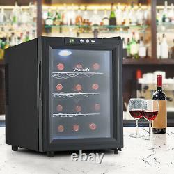 Vinekraft 12 Bottles Mini Tabletop Home Drinks Wine Cooler Fridge with LED 33L