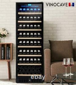 Vinocave Stainless Steel Freestanding Wine Refrigerator Cooler Fridge 95 Bottl
