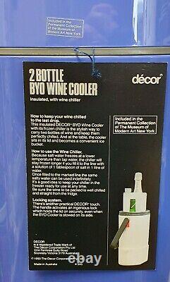 Vintage Retro Decor Blue Twin Bottle Wine Cooler Space Age Kartell Panton