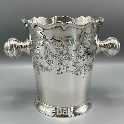 Vintage Silver Plated Wine Bottle Cooler Champagne Ice Bucket Handles EPNS