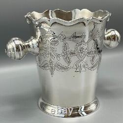 Vintage Silver Plated Wine Bottle Cooler Champagne Ice Bucket Handles EPNS