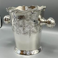 Vintage Silver Plated Wine Bottle Cooler Champagne Ice Bucket Handles EPNS