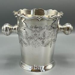 Vintage Silver Plated Wine Bottle Cooler Champagne Ice Bucket Handles EPNS