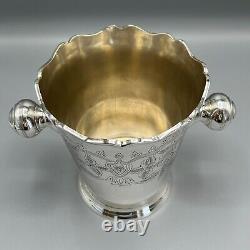 Vintage Silver Plated Wine Bottle Cooler Champagne Ice Bucket Handles EPNS