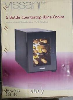 Vissani 6 Bottle Countertop Wine Cooler Condo Dorm Studio Office Used
