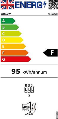W15WCB 20L under Counter Wine Fridge/Wine Cooler with Space for 15 Bottles, 4 R