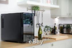 Wine Bottle Cooler Drink Chiller Cellar Rack Refrigerator Glass Door Bar Fridge