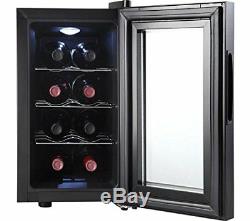 Wine Bottle Cooler Drinks Chiller Cellar Rack Refrigerator Glass Door Bar Fridge