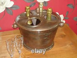 Wine Champagne Cooler 4 Bottle With Vintage Copper Finish -Ice Bucket Nice Gift